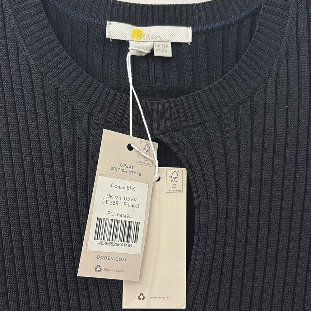 Boden Black Long Sleeve Dress sweater dress - NWT - size 8 - maxi - Picture 2 of 5